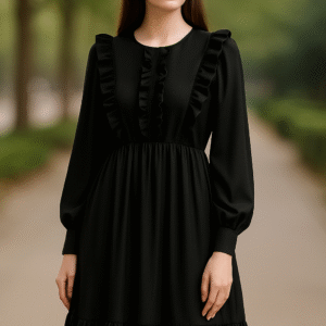 Elegant Black Full-Length Maxi Dress with Modest Flow 🖤✨
