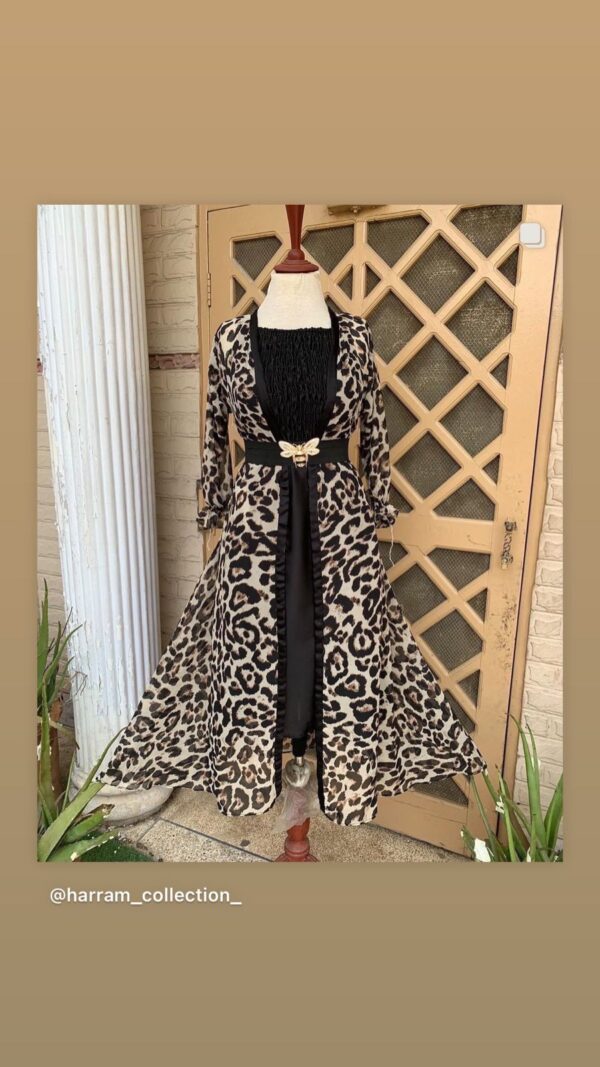 Elegant Leopard Print Maxi Gown with Belt – Statement Style for Modern Women