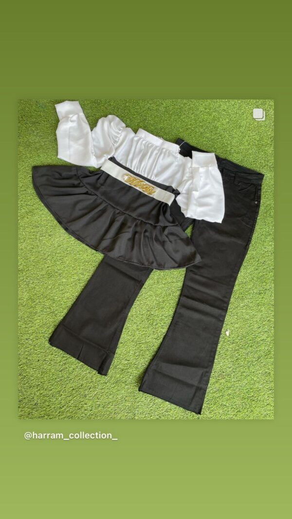 White & Black Frill Top with Black Stretch Jeans 👚👖 | Casual & Trendy Streetwear