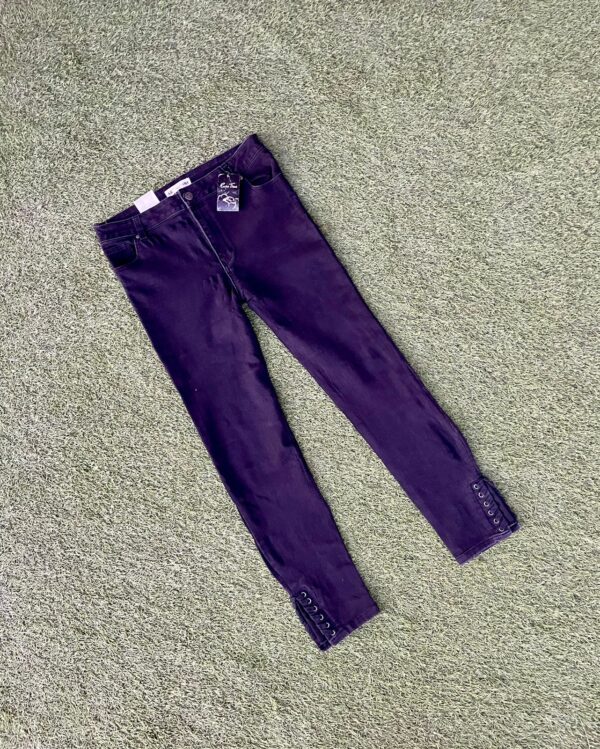 Deep Navy Lace-Up Ankle Skinny Jeans – Stylish & Sleek Fit ✨