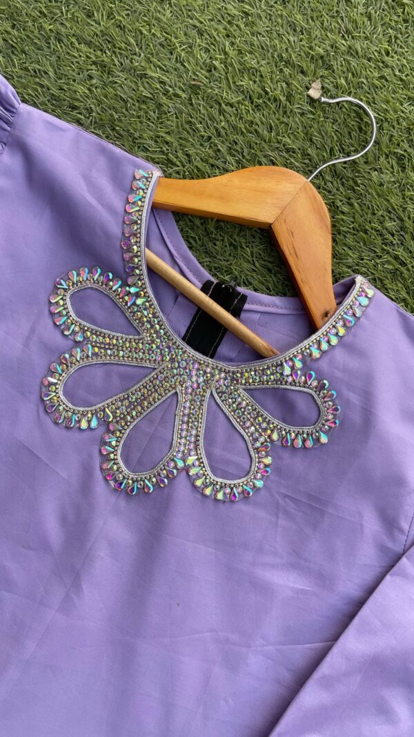 Title: Lavender Bloom – 3-Piece Farshi Dress - Image 2