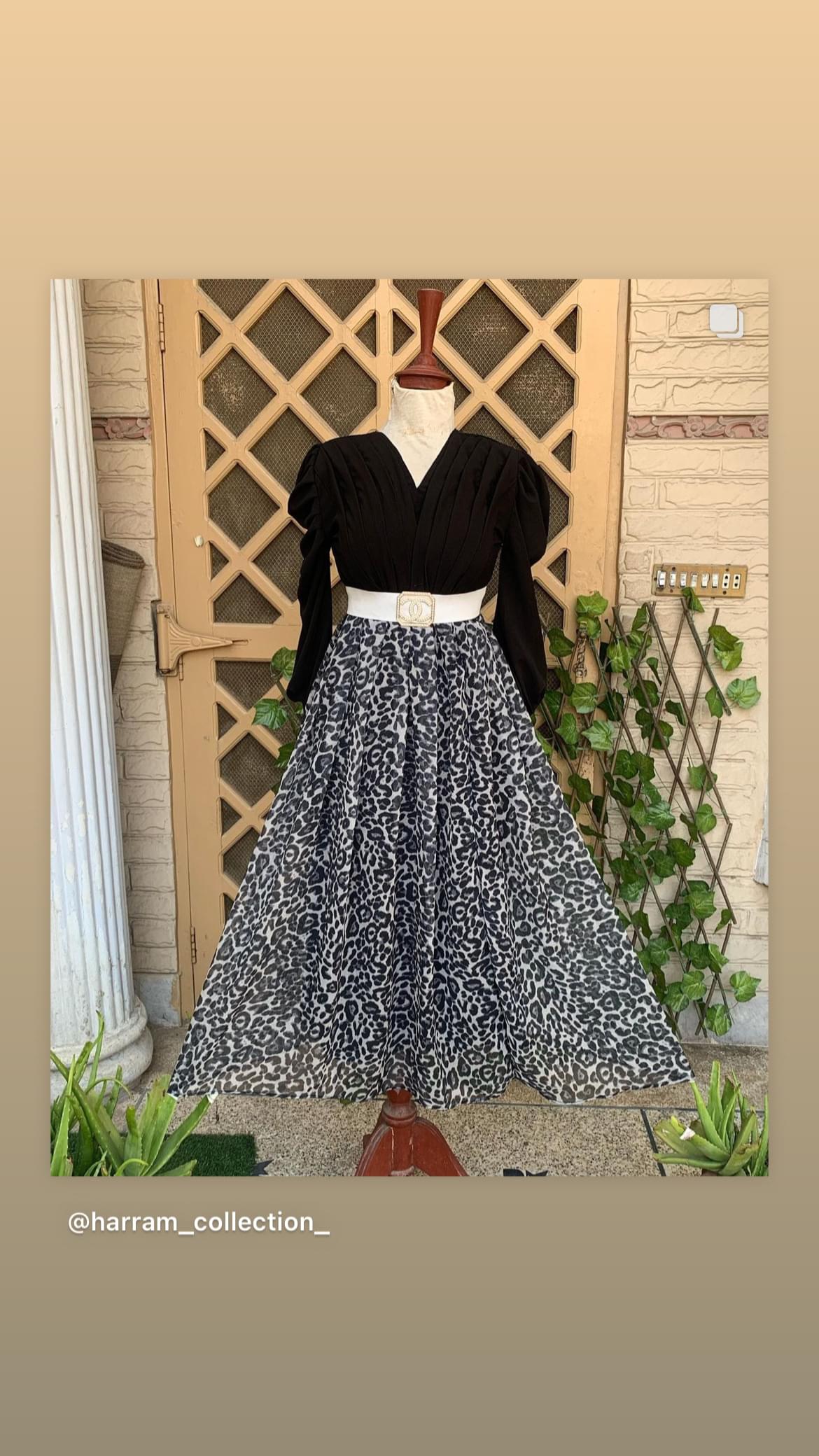 Black Luxe Animal Print Maxi with Belt