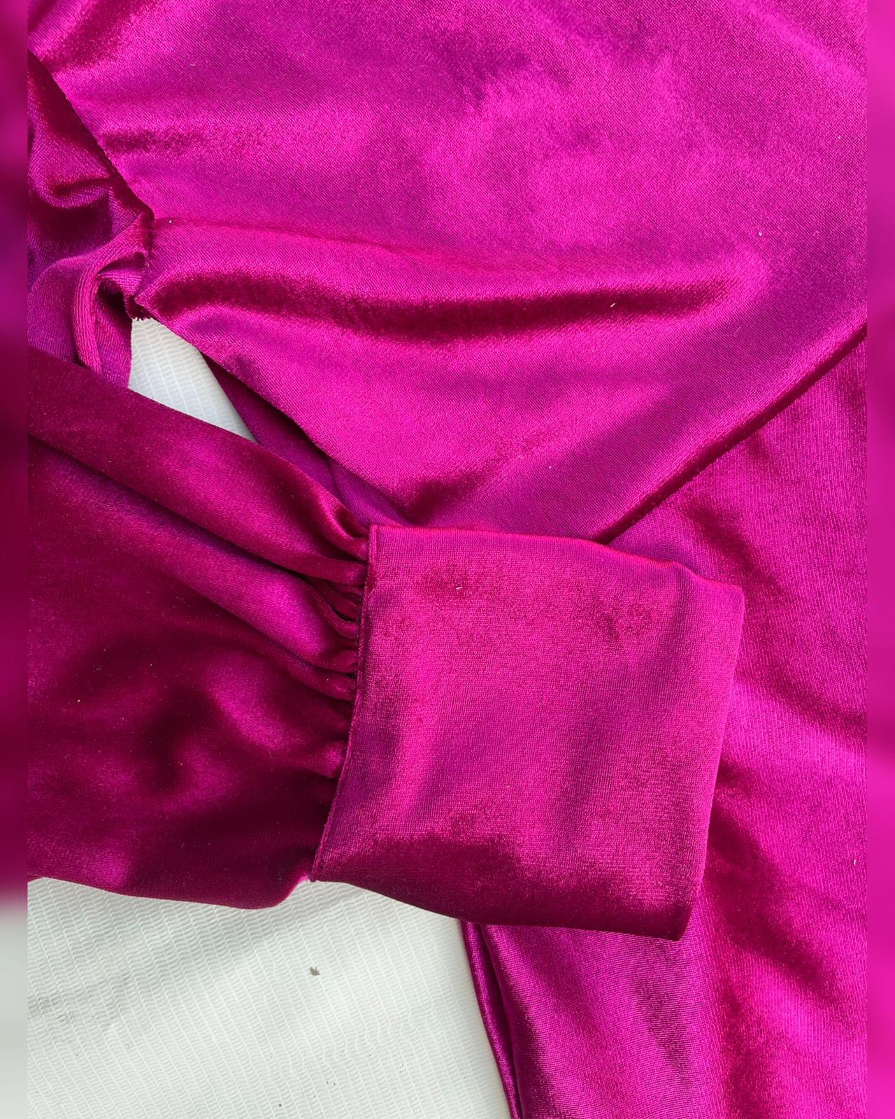 Plum Velvet Modesty Maxi Gown" ya "Royal Magenta Velvet Maxi - Image 3